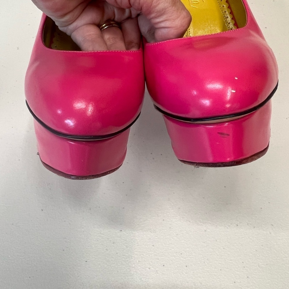 Charlotte Olympia Dolly Barbie Pink Leather Platform Stiletto Pumps Size 38.5 - Picture 4 of 11